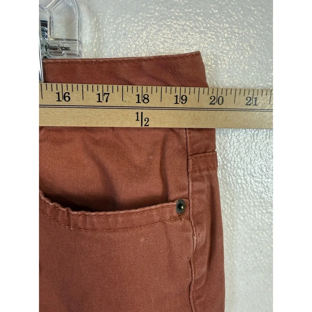 Sonoma Modern Straight Denim Jeans Womens Sz 16‎ Rust Brown Stretch Mid Rise